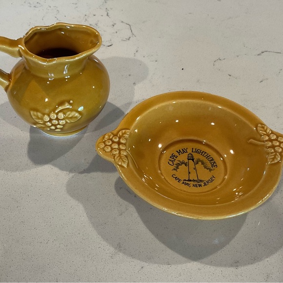 Vintage 60’s Ceramic Pitcher & Bowl “Cape May, NJ Lighthouse” Made in Japan - Picture 4 of 11